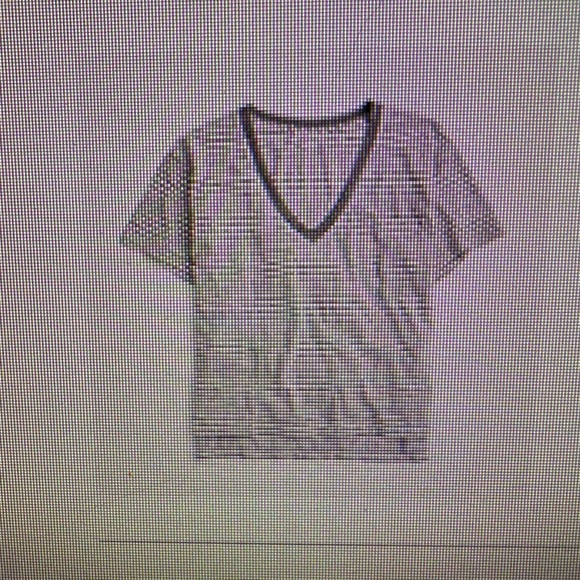 J.Crew slub cotton, V-neck T-shirt in stripes charcoal size 2X NWT - Picture 2 of 7